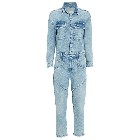 NWT MOTHER All In One Breaker Denim Jumpsuit Size L - Picture 7 of 15